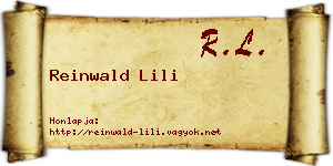 Reinwald Lili névjegykártya